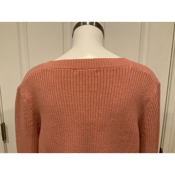 Miss Me Pink Knit Sweater  W/ Gold Sequins & Flounce Sleeves, Size L - Picture 5 of 10